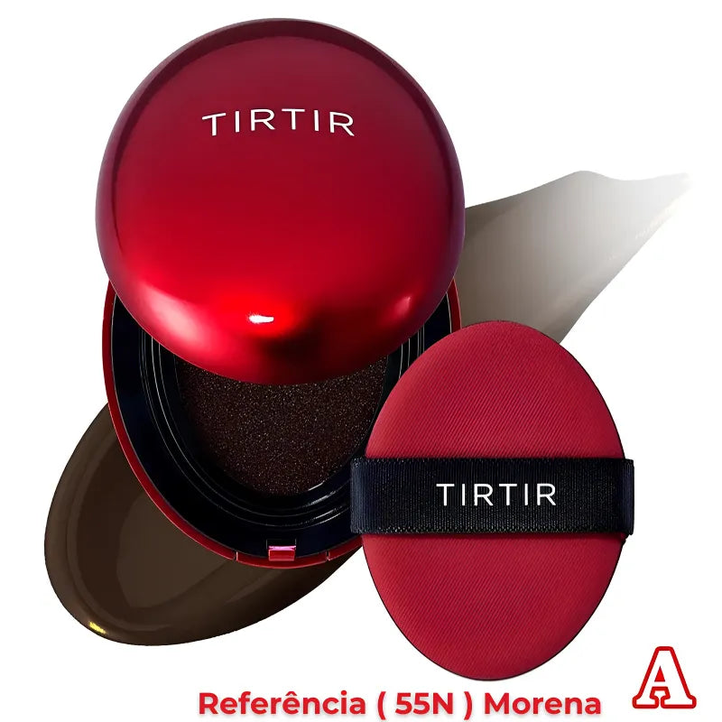 Base Coreana Cushion Clareadora TIRTIR - Pele Impecável em Segundos + BRINDE Spray Fixação