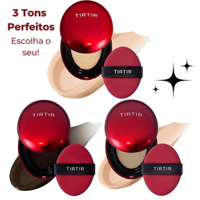Base Coreana Cushion Clareadora TIRTIR - Pele Impecável em Segundos + BRINDE Spray Fixação