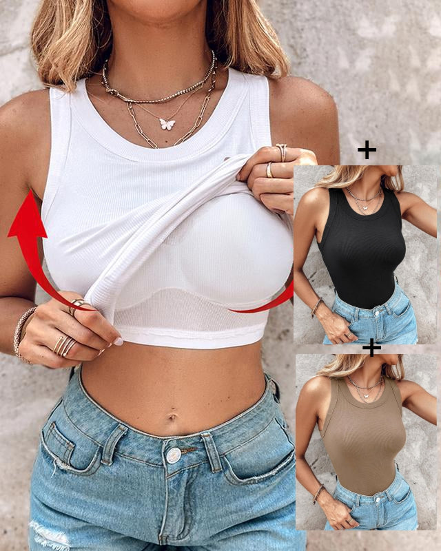 REGATA COM SUTIÃ EMBUTIDO (COMPRE 1 LEVE 3)