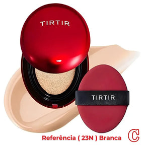 Base Coreana Cushion Clareadora TIRTIR - Pele Impecável em Segundos + BRINDE Spray Fixação