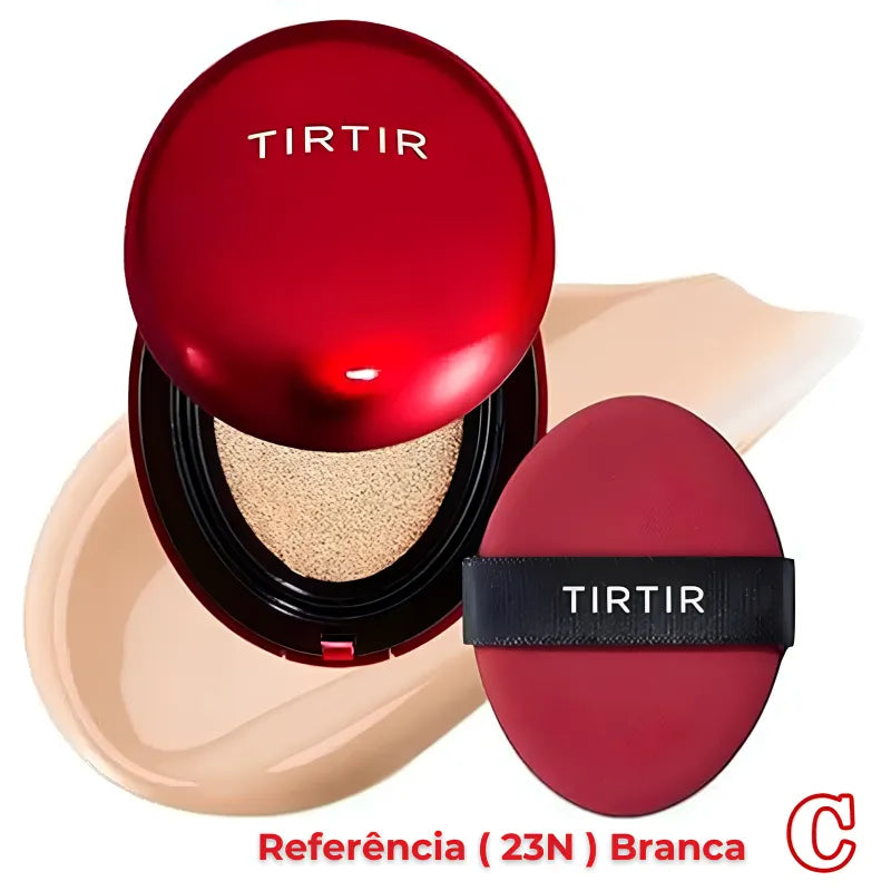 Base Coreana Cushion Clareadora TIRTIR - Pele Impecável em Segundos + BRINDE Spray Fixação
