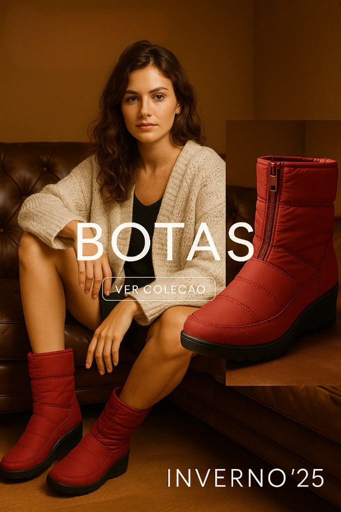 Bota Feminina de Inverno Peluciada Impermeável - Jana