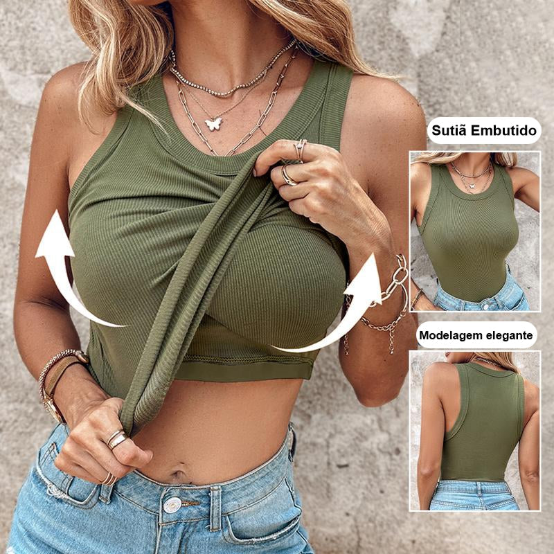 REGATA COM SUTIÃ EMBUTIDO (COMPRE 1 LEVE 3)