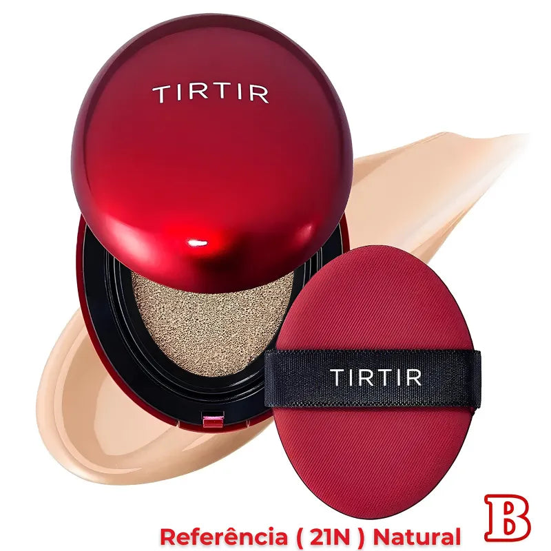 Base Coreana Cushion Clareadora TIRTIR - Pele Impecável em Segundos + BRINDE Spray Fixação