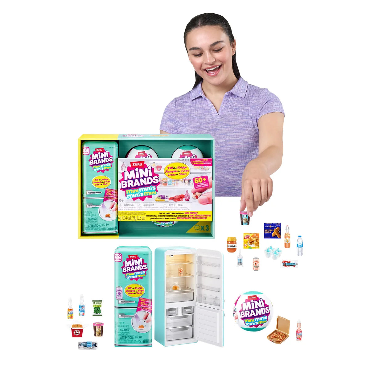 MiniBRAND Brasil – Mini Geladeira Surpresa + 5 Bolas Surpresa